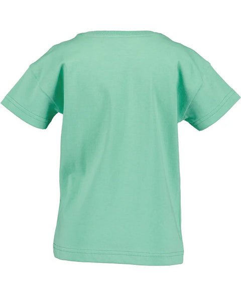Blusa manga corta algodón orgánico Blue Seven Flowers verde - Kinder Guatemala -