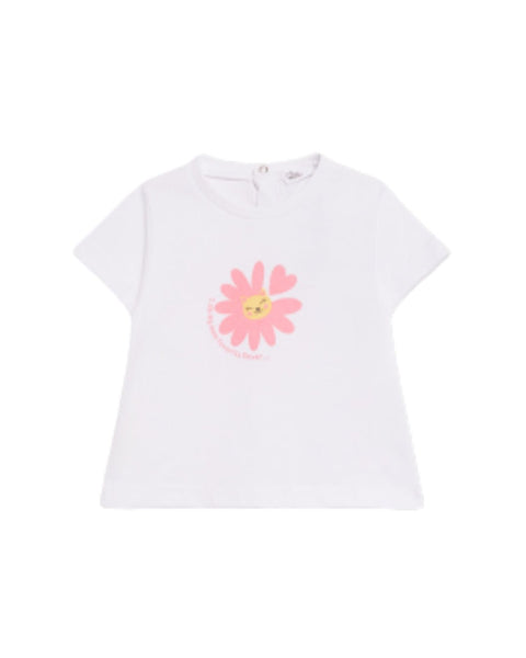 Blusa Street Monkey manga corta diseño de flor color blanco para niña - Kinder Guatemala - Blusa