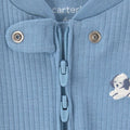 Body texturizado con broches, Carter's, oso, con pies, Azul, para Niño. - Kinder Guatemala - Bodies