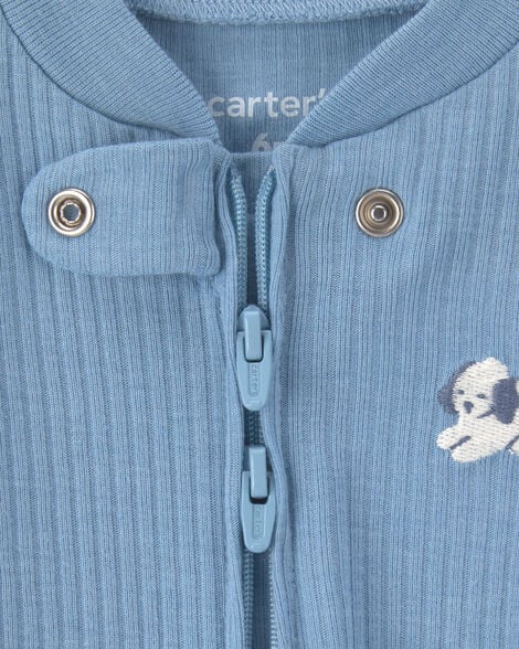 Body texturizado con broches, Carter's, oso, con pies, Azul, para Niño. - Kinder Guatemala - Bodies