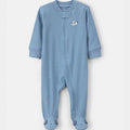 Body texturizado con broches, Carter's, oso, con pies, Azul, para Niño. - Kinder Guatemala - Bodies
