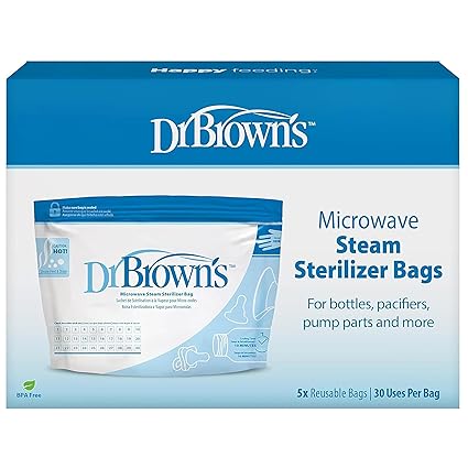 Caja de Bolsas para Esterilizar para Microondas Dr. Brown's, 5 bolsas reutilizables con diseño