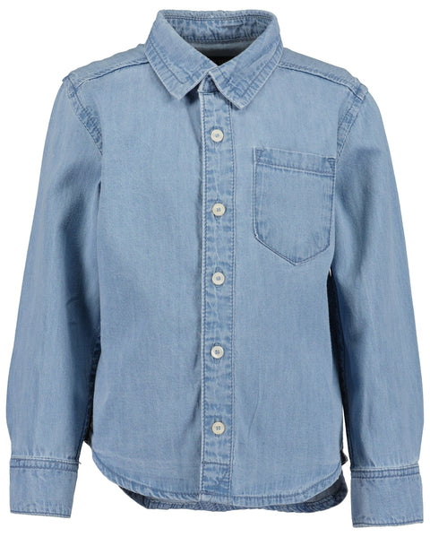 Camisa Blue Seven de manga larga con botones color celeste para niño - Kinder Guatemala - Camisas