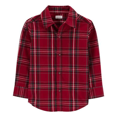 Camisa Carters manga larga a cuadros roja niño - Kinder Guatemala - 
