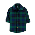 Camisa Carters manga larga a cuadros y botones al frente verde para niño - Kinder Guatemala - Camisa formal