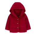 Cardigan Carters rojo con capucha y botones para niña, abrigador y cómodo para el frío