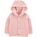Cardigan Carters con capucha y botones color rosado para niña - Kinder Guatemala - Suéteres