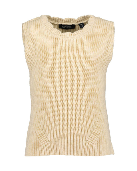 Chaleco Blue Seven color beige para niña - Kinder Guatemala - Chalecos