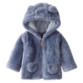 Chaqueta Carters con capucha con orejitas zipper y bolsas al frente de sherpa color gris para niño - Kinder Guatemala - Suéteres