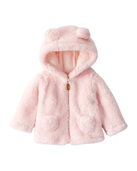 Chaqueta Carters con capucha con orejitas zipper y bolsas al frente de sherpa color rosado para niña - Kinder Guatemala - Suéteres