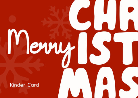 Tarjeta de regalo Kinder Card en color rojo liso con el logo de Kinder y la frase "Elige bien" en