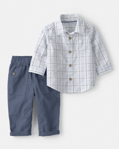 Conjunto 2 piezas Carter's; Camisa y pantalón de vestir para niño - Kinder Guatemala - conjunto con pantalón o leggins