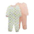 Conjunto 2 pijamas Baby Gear, una rosada y una pijama con pies blanca diseño mariposas para niña. - Kinder Guatemala - Conjunto de pijama