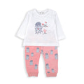 Conjunto Baby Bol 2 piezas: blusa manga larga y pantalón con elastico en los tobillos diseño, de algodón color coral para niña - Kinder Guatemala - Conjunto Blusa y pantalón