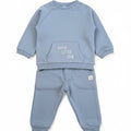 Conjunto Baby Bol 2 piezas: sueter con bolsas al frente y jogger con bolsas color gris para niño - Kinder Guatemala - Conjuntos con Pantalón