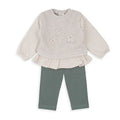 Conjunto Baby Bol 2 piezas: sueter con diseño de flores y legging multicolor para niña - Kinder Guatemala - Conjuntos con Pantalón