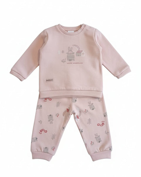 Conjunto Baby Bol 2 piezas: sueter y pantalón diseño de conejo color rosado para niña - Kinder Guatemala - Conjuntos con Pantalón