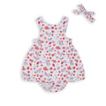 Conjunto Baby Bol 3 piezas: Vestido sin mangas estampado, con colzoncito y accesorio para el cabello de algodón color melocoton para niña - Kinder Guatemala - 