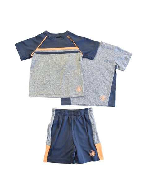 Conjunto Babyfair 3 piezas: 2 T-shirt manga corta y pantaloneta multicolor para niño - Kinder Guatemala - conjunto con falda /short/bermuda