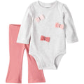 Conjunto Carters 2 pieza: body manga larga con diseño y pantalón multicolor para niña - Kinder Guatemala - Conjuntos con Pantalón