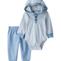 Conjunto Carters 2 pieza: body manga larga con orejitas en la capucha y pantalón multicolor para niño - Kinder Guatemala - Conjuntos con Pantalón