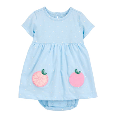 Conjunto Carters 2 piezas: blusa manga campana a cuadros y leggings de punto en denim multicolor de algodón para niña. - Kinder Guatemala - Vestido de algodón.