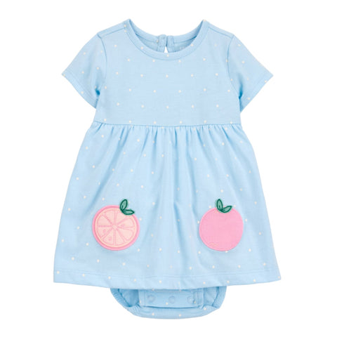 Conjunto Carters 2 piezas: blusa manga campana a cuadros y leggings de punto en denim multicolor de algodón para niña. - Kinder Guatemala - Vestido de algodón.