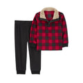 Conjunto Carters 2 piezas jersey a cuadros de búfalo y pantalón polar para niño - Kinder Guatemala - Conjunto camisa y pantalón