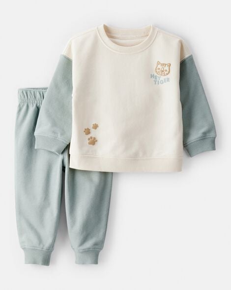 Conjunto Carters 2 piezas: sudadero y jogger con diseño color gris para niño - Kinder Guatemala - 