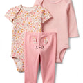 Conjunto Carters 3 piezas: body manga corta y larga pantalón diseño de ratoncito multicolor para niña - Kinder Guatemala - conjuntos multipiezas 3 - 4 - 6 - 8 - 9