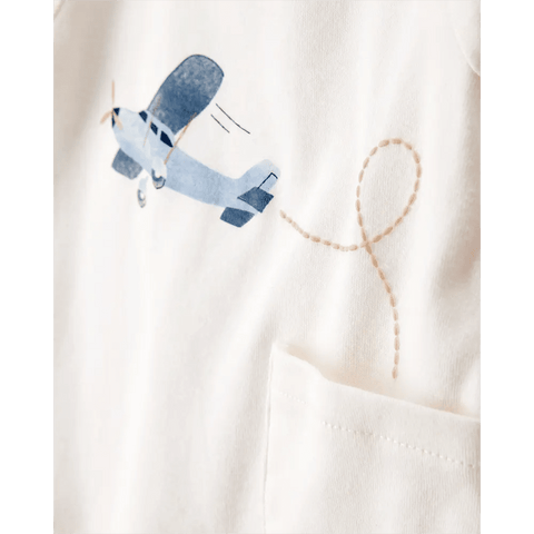 Conjunto Carters 4 piezas: camisa manga larga, pantalón, gorrito y calcetines diseño de avión para niño - Kinder Guatemala - conjuntos multipiezas 4 - 6 - 8 - 9