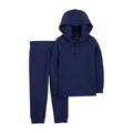 Conjunto Carters Playwear 2 piezas sudadero con capucha y botones al frente y jogger azul niño - Kinder Guatemala - 