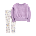 Conjunto Carters Playwear 2 piezas sueter con textura y pantalon con diseño lila niña - Kinder Guatemala - 