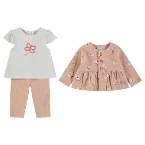 Conjunto de 3 piezas Babybol blusa-pantalón y chaqueta mariposa - Kinder Guatemala - Conjuntos