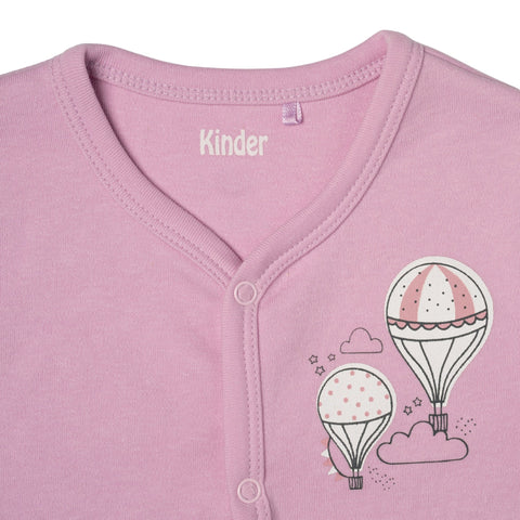 Conjunto de 3 piezas Kinder: Pantalón, Body manga corta y chaqueta diseño de globos rosado, niña - Kinder Guatemala - Conjunto Body y pantalón