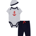 Conjunto de 3 piezas Little camisa body m/c pantalon knit y gorra marinero - Kinder Guatemala - conjunto con pantalón o leggins