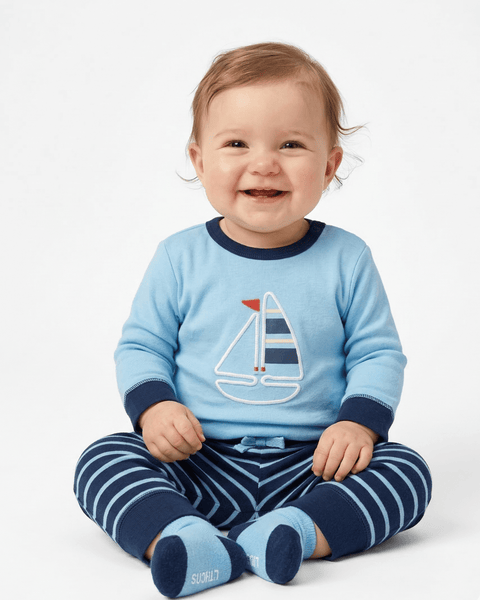 Conjunto de 3 piezas Little camisa body m/c pantalon knit y gorra marinero - Kinder Guatemala - 