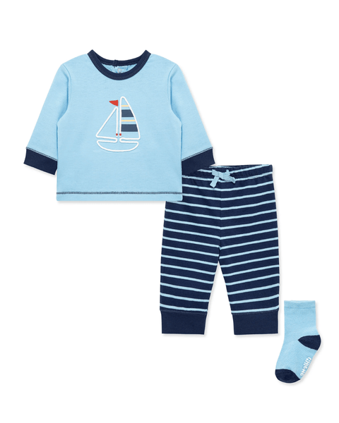 Conjunto de 3 piezas Little camisa body m/c pantalon knit y gorra marinero - Kinder Guatemala - 