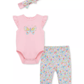 Conjunto de 3 piezas Little Me blusa body , falda - tutu - leggins y banda para el cabello mariposa - Kinder Guatemala - conjunto con pantalón o leggins
