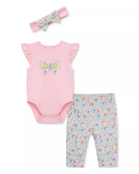Conjunto de 3 piezas Little Me blusa body , falda - tutu - leggins y banda para el cabello mariposa - Kinder Guatemala - conjunto con pantalón o leggins