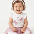 Conjunto de 3 piezas Little Me blusa body , falda - tutu - leggins y banda para el cabello mariposa - Kinder Guatemala - conjunto con pantalón o leggins