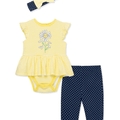 Conjunto de 3 piezas Little Me blusa body, leggins y banda para el cabello Daisy - Kinder Guatemala - conjunto con pantalón o leggins