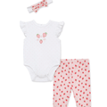Conjunto de 3 piezas Little Me blusa body, leggins y banda para el cabello Daisy - Kinder Guatemala - conjunto con pantalón o leggins