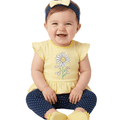 Conjunto de 3 piezas Little Me blusa body, leggins y banda para el cabello Daisy - Kinder Guatemala - conjunto con pantalón o leggins