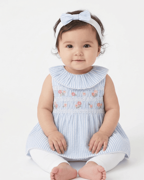 Conjunto de 3 piezas Little Me Blusa tela plana, leggins y banda para el cabello floral - Kinder Guatemala - conjunto con pantalón o leggins