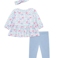 Conjunto de 3 piezas Little Me Blusa túnica, leggins y banda para el cabello Moñitas - Kinder Guatemala - conjunto con pantalón o leggins