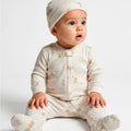 Conjunto de Pijama Carters 2 piezas: Pijama con pies y zipper doble via y gorro estampado de leones color beige para niño - Kinder Guatemala - pijama básica
