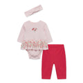Conjunto Little Me 3 piezas body manga larga con falda incorporada, pantalón y accesorio para el cabello niña - Kinder Guatemala - Conjunto Body y pantalón