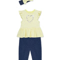 Conjunto Little Me 3 Piezas: body manga mariposa con faldita, leggings y cinta para el cabello multicolor de algodón para niña - Kinder Guatemala - Conjunto Body y pantalón