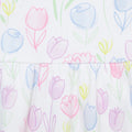 Conjunto Little Me 3 Piezas: Vestido, sueter y calzoncito diseño tulipanes multicolor de algodón para niña - Kinder Guatemala - Conjunto de vestido